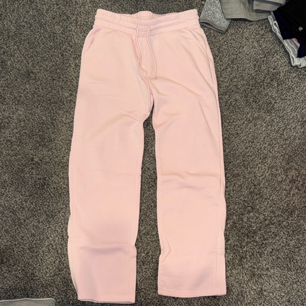 Wide Leg Pink Sweatpants